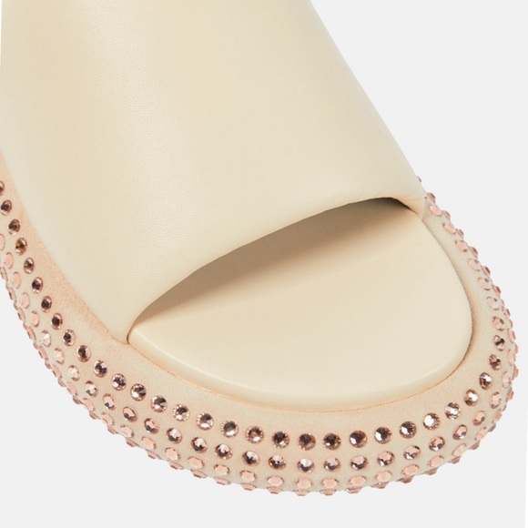 JW ANDERSON slides beige crystal studded leather suede sandals size 40 NEW NWOB - Picture 4 of 13